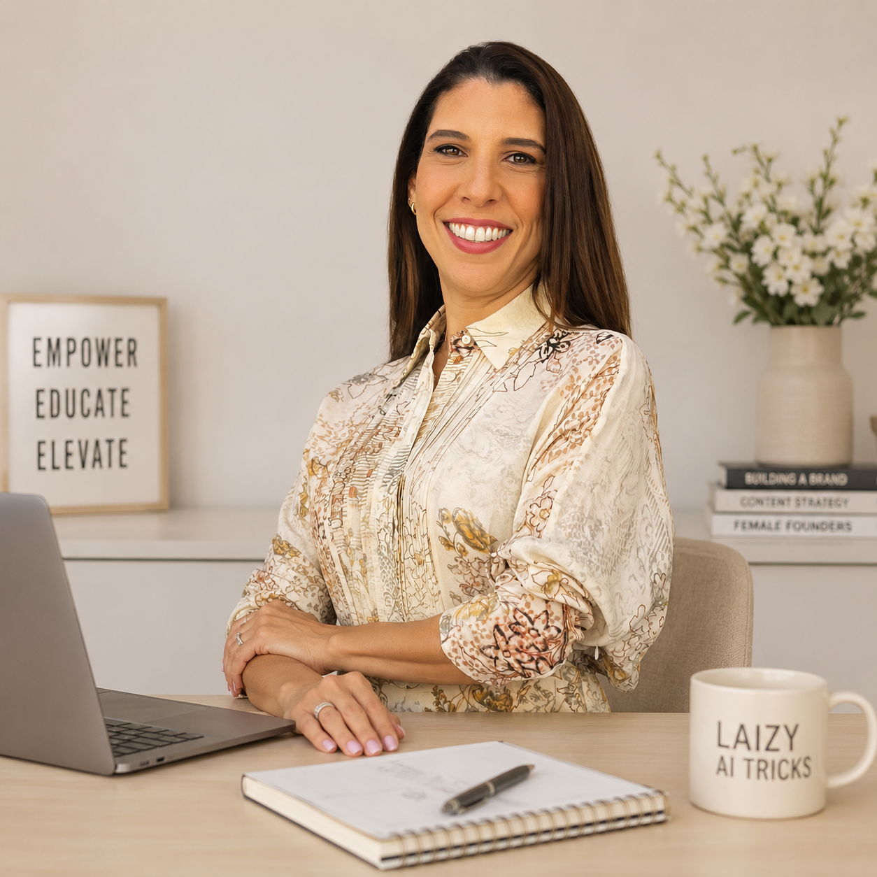 Joann Lares, Money Coach CMC® — en su espacio de trabajo